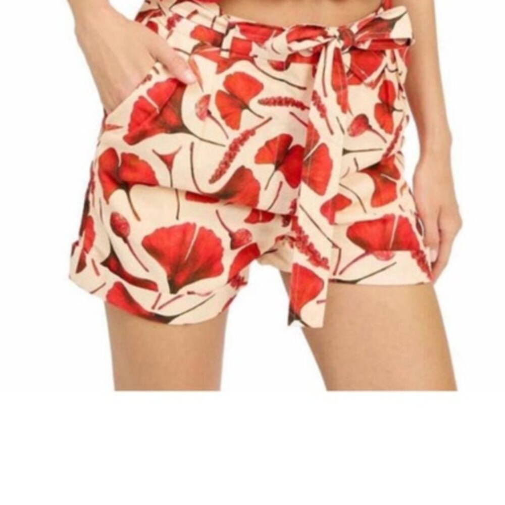 En Saison Floral Josie Red Shorts size XS NWT